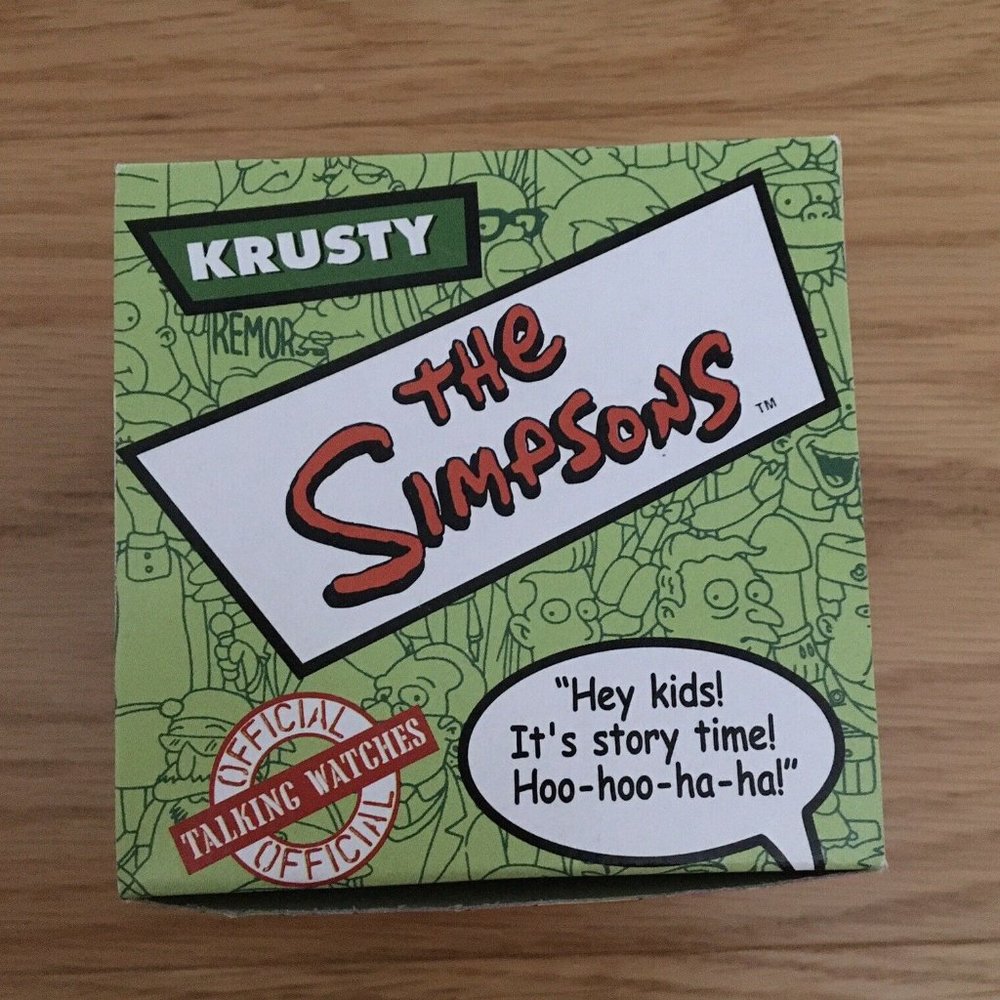 Vintage Simpsons Talking Krusty the Clown Wrist Watch Burger King 2002 NOS